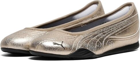 حذاء رياضي نسائي من Puma Catch Soleil Ballerina ميتاليك، Puma Gold PUMA Black، 8 in Kuwait