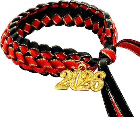 التخرج Leis Class of 2025 Ribbon Lei Bracelet Braved Bracelet Student Turnergue Party Supplies ， Bhite and Fight Blue Size قابل للتعديل in Saudi Arabia