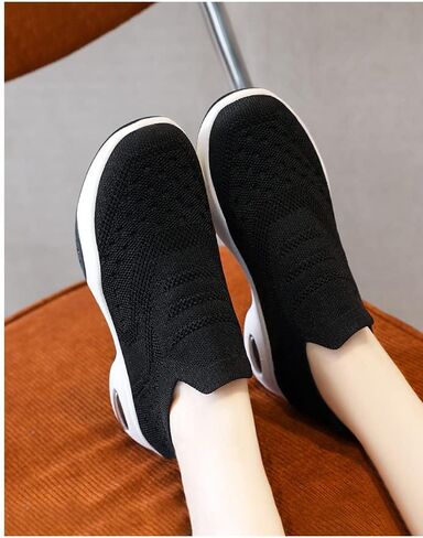 Women's Casual Shoes Breathable Casual Shoes Thick-Soled Mesh Slip on Shoes in Kuwait