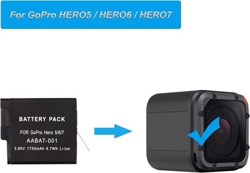 بطارية بديلة AABAT-001 متوافقة مع GoPro HERO5، HERO6، HERO7 in Kuwait
