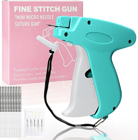 Stitch Gun for Clothes， Handheld Stitch Gun Quick Clothing Fixer，Sewing Kit Includes 1,000 Black Fasteners & 1,000 White Fasteners & 6 Needles (Blue) in Saudi Arabia