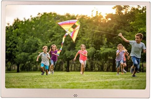 إطار صور رقمي من سبائك الألومنيوم مقاس 17 بوصة، ومشغل إعلانات الفيديو، وإطار معدني، مع منفذ Hdmi، وإطار صورة رقمي لعملية التحكم عن بعد (ذهبي) in Kuwait