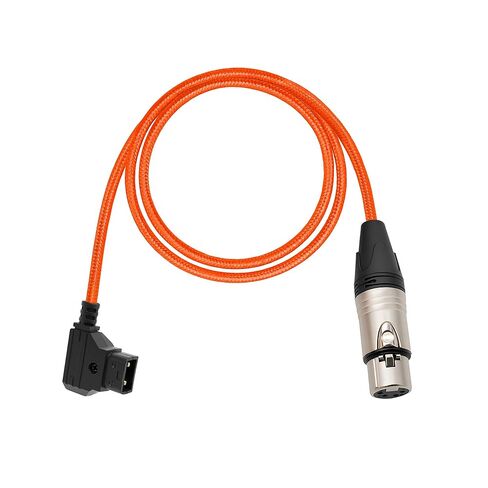 كابل D-Tap to XLR أنثى ذو 4 دبابيس ملفوف بالطاقة بزاوية قائمة لسوني فينيسيا F5/F55، بلاك ماجيك URSA Mini Pro، باناسونيك فاريكام، برتقالي in Kuwait