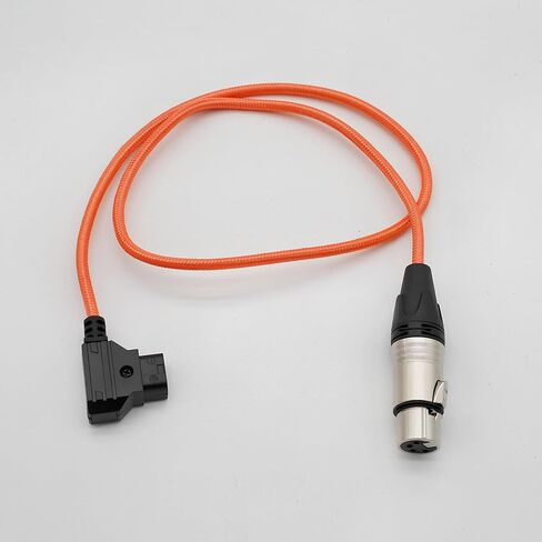 كابل D-Tap to XLR أنثى ذو 4 دبابيس ملفوف بالطاقة بزاوية قائمة لسوني فينيسيا F5/F55، بلاك ماجيك URSA Mini Pro، باناسونيك فاريكام، برتقالي in Kuwait