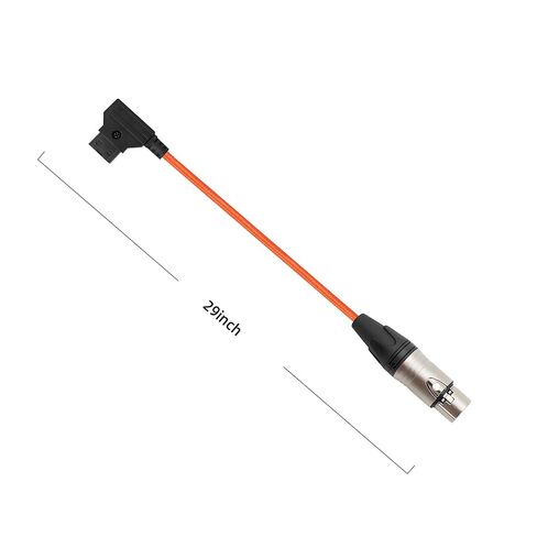 كابل D-Tap to XLR أنثى ذو 4 دبابيس ملفوف بالطاقة بزاوية قائمة لسوني فينيسيا F5/F55، بلاك ماجيك URSA Mini Pro، باناسونيك فاريكام، برتقالي in Kuwait