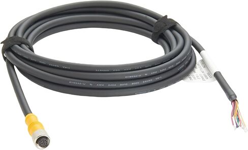 كابل M12 12Pin أنثى إلى Flying Lead Breakout Cable GPIO Power I/O Trigger كابل كاميرا صناعي متوافق مع Congnex CCB-PWRIO-05 in-Sight 2000 5000 7000 8000 Series (5M/16.4FT) in Kuwait