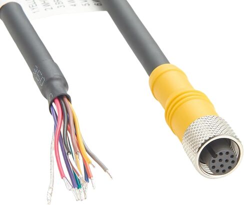 كابل M12 12Pin أنثى إلى Flying Lead Breakout Cable GPIO Power I/O Trigger كابل كاميرا صناعي متوافق مع Congnex CCB-PWRIO-05 in-Sight 2000 5000 7000 8000 Series (5M/16.4FT) in Kuwait