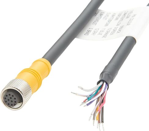 كابل M12 12Pin أنثى إلى Flying Lead Breakout Cable GPIO Power I/O Trigger كابل كاميرا صناعي متوافق مع Congnex CCB-PWRIO-05 in-Sight 2000 5000 7000 8000 Series (5M/16.4FT) in Kuwait