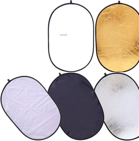 Light Reflector Photography Collapsible 5-in-1 Oval Photography Light Reflector Diffuser Multicolor Multiple Sizes(60x90cm) in Kuwait