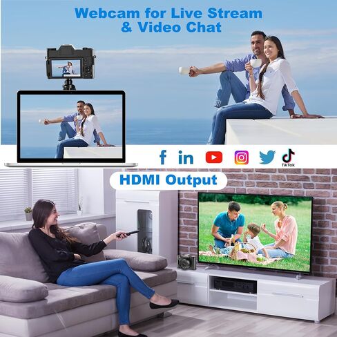 كاميرا رقمية بدقة 4K كاميرا تسجيل فيديو بدقة 56 ميجابكسل مع شاشة قابلة للطي مقاس 3 بوصات بزاوية 180 درجة in Kuwait