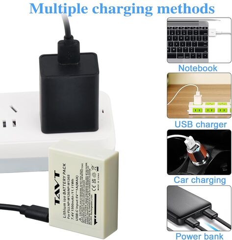 2 Pcs 1500mAh NP-W126 NP-W126s Rechargerable Battery with USB-C Input, for Fujifilm XM5, X100VI, X100V, XS10, XT50, XT30, XT30ii,XT30iii, XT20, XE4, A5 in Kuwait