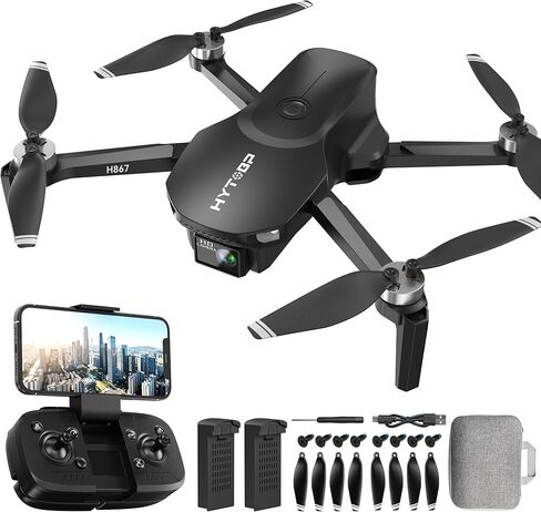 Drone with Camera for Adults 4K, 90° Remote Adjustable Lens Foldable Quadcopter, Brushless Motor, 36 Mins Flight with 2 Batteries, Optical Flow Hover, Easy for Beginners,Under 249g(Black) in Kuwait
