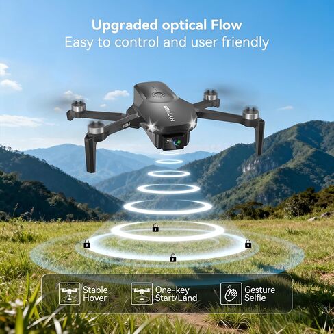 Drone with Camera for Adults 4K, 90° Remote Adjustable Lens Foldable Quadcopter, Brushless Motor, 36 Mins Flight with 2 Batteries, Optical Flow Hover, Easy for Beginners,Under 249g(Black) in Kuwait