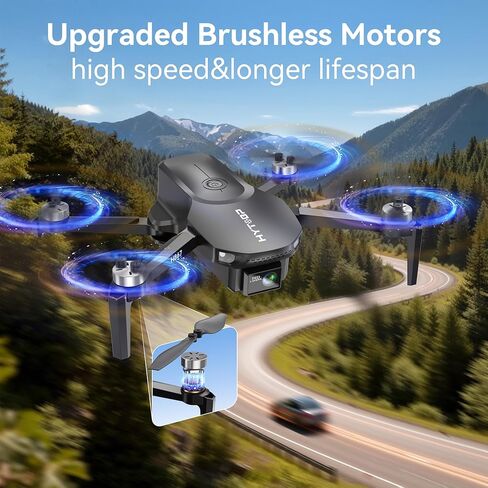 Drone with Camera for Adults 4K, 90° Remote Adjustable Lens Foldable Quadcopter, Brushless Motor, 36 Mins Flight with 2 Batteries, Optical Flow Hover, Easy for Beginners,Under 249g(Black) in Kuwait