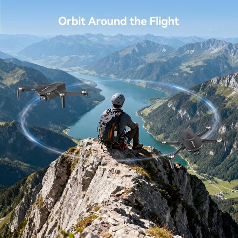 Drone with Camera for Adults 4K, 90° Remote Adjustable Lens Foldable Quadcopter, Brushless Motor, 36 Mins Flight with 2 Batteries, Optical Flow Hover, Easy for Beginners,Under 249g(Black) in Kuwait
