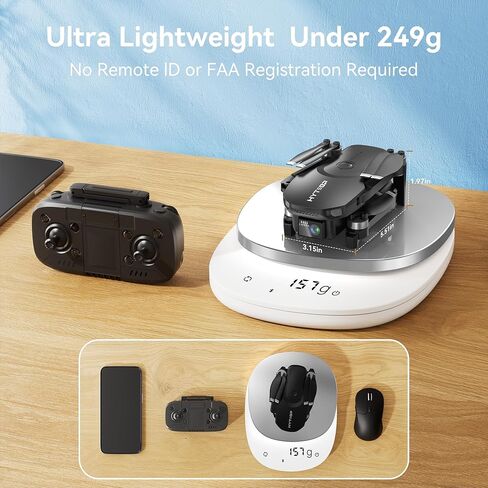 Drone with Camera for Adults 4K, 90° Remote Adjustable Lens Foldable Quadcopter, Brushless Motor, 36 Mins Flight with 2 Batteries, Optical Flow Hover, Easy for Beginners,Under 249g(Black) in Kuwait