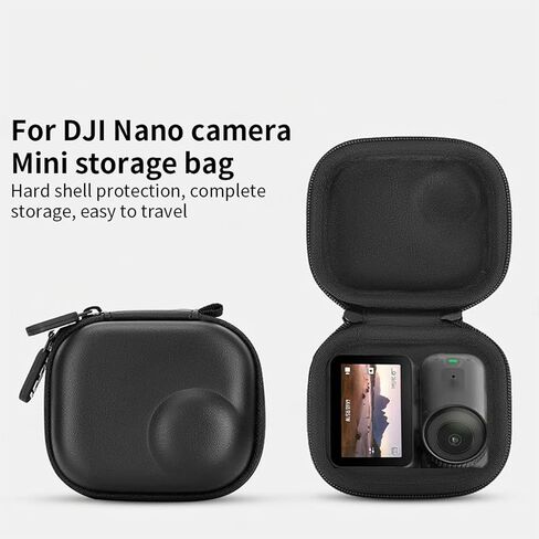 حقيبة حمل صغيرة + واقي شاشة لـ DJI Osmo Nano، حقيبة تخزين صغيرة لحماية السفر من البولي يوريثان، حقيبة صغيرة محمولة وعبوتين من الزجاج المقسى بصلابة 9H لملحقات DJI Osmo Nano (أسود) in Kuwait