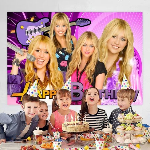 Hannah Montana Birthday Backdrop Party Supplies for Hannah Montana Themed Party Decorations(5x3ft) in Kuwait