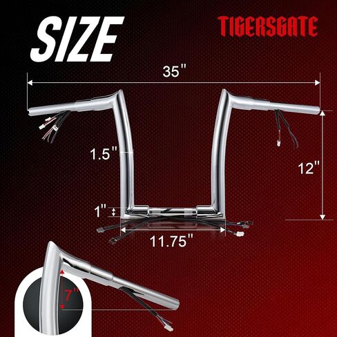 14" Pre-wired Ape Hangers 1 1/2" Fat Softail Mercenary Handlebars & Cable Kit for 2016 and Later Harley Softail & 2016-2017 DYNA low Rider S, Chrome in Saudi Arabia