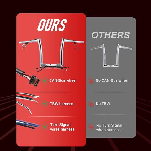 14" Pre-wired Ape Hangers 1 1/2" Fat Softail Mercenary Handlebars & Cable Kit for 2016 and Later Harley Softail & 2016-2017 DYNA low Rider S, Chrome in Saudi Arabia