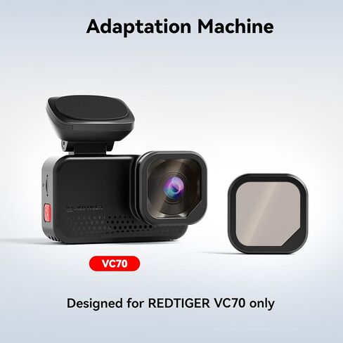 عدسة مستقطبة REDTIGER VC70، فلتر CPL لكاميرا Dash Cam، تقلل الوهج والانعكاسات، وتعزز التباين، وحماية العدسة (متوافقة فقط مع كاميرا Dash Cam VC70) in Kuwait