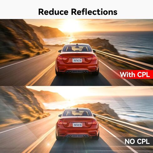 عدسة مستقطبة REDTIGER VC70، فلتر CPL لكاميرا Dash Cam، تقلل الوهج والانعكاسات، وتعزز التباين، وحماية العدسة (متوافقة فقط مع كاميرا Dash Cam VC70) in Kuwait