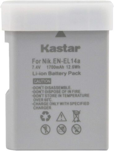 قطعة واحدة من بطارية بديلة EN-EL14a من Kastar لبطارية Nikon EN-EL14a، EN-EL14b، EN-EL14c، EN-EL14، بطارية Nikon 27126، شاحن Nikon MH-24a، شاحن MH-24، كاميرا Nikon Coolpix P7000، كاميرا Coolpix P7100 in Kuwait