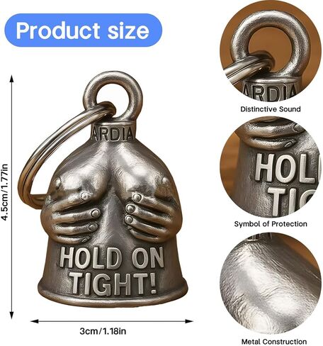 Motorcycle Bell Keychain - Biker Good Luck Charm with Hanger, Metal Accessory for Riding, Car, Men Women Gift in Saudi Arabia
