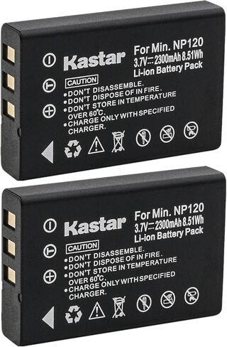 Kastar 2-Pack استبدال البطارية لـ Ordro HDV-V12، HDV-V88، HDV-Z7، HDV-Z10، HDV-Z16، HDV-Z79، HDV-108، HDV-760، HDV-P72، HDR-AC1، HDR-AC3، HDR-AC5، HDR-AZ50 الكاميرات الرقمية in Kuwait