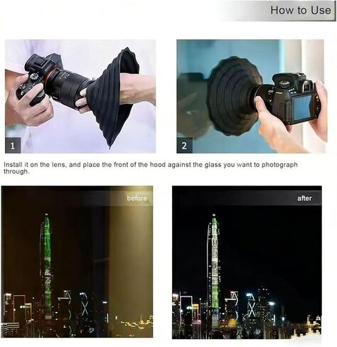غطاء عدسة الكاميرا العالمي Yunseity غطاء عدسة سيليكون قابل للطي لعدسات DSLR بدون مرآة مقاس 70-90 مم مضادة للانعكاس وخفيفة الوزن مع حماية ناعمة للسفر والتصوير الفوتوغرافي في الهواء الطلق in Kuwait