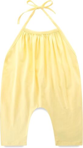 Toddler Girl Clothes Backless Strap Slouch Romper Cute Halter Jumpsuit Pants With Pockets Summer One Piece Outfit in Saudi Arabia