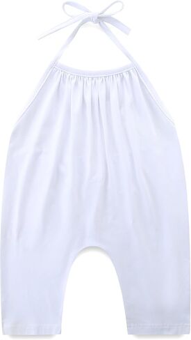 Toddler Girl Clothes Backless Strap Slouch Romper Cute Halter Jumpsuit Pants With Pockets Summer One Piece Outfit in Saudi Arabia