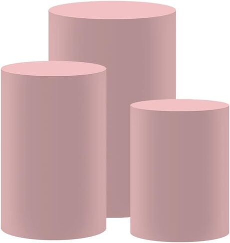 الصلبة اللحم الوردي جولة الركيزة يغطي لحفلة عيد ميلاد اللحم الوردي طيدة غطاء النسيج غطاء اسطوانة مستديرة لاستحمام الطفل الزفاف المعمودية بالتواصل الحدث الدعائم Dia36 H75 in Kuwait