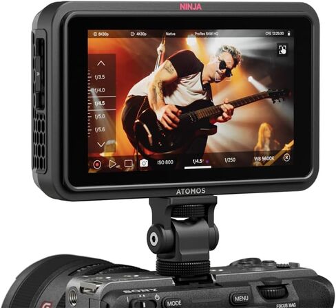 Atomos Ninja RAW: مسجل شاشة ProRes/ProRes RAW مع التحكم في الكاميرا لـ HDMI والكاميرات بدون مرآة مع بطاريات NP-F770 بقدرة 4400 مللي أمبير في الساعة ومجموعة شواحن مدمجة وقطعة قماش للتنظيف (5 عبوات) in Kuwait