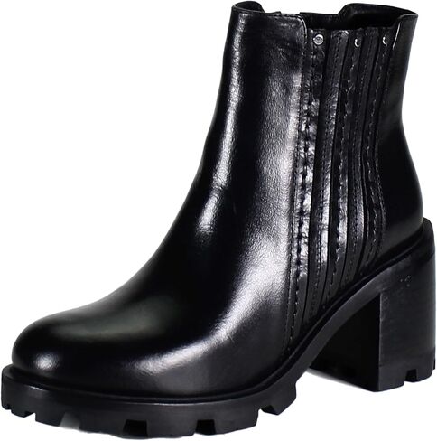 Diba True Womens Spice Berry Lug Round Toe Zippered Casual Boots Ankle Mid Heel 2-3" - Black in Saudi Arabia