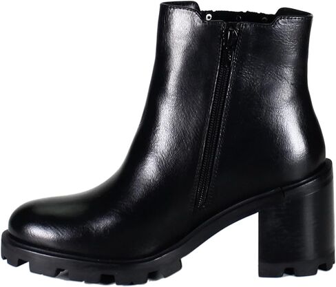 Diba True Womens Spice Berry Lug Round Toe Zippered Casual Boots Ankle Mid Heel 2-3" - Black in Saudi Arabia