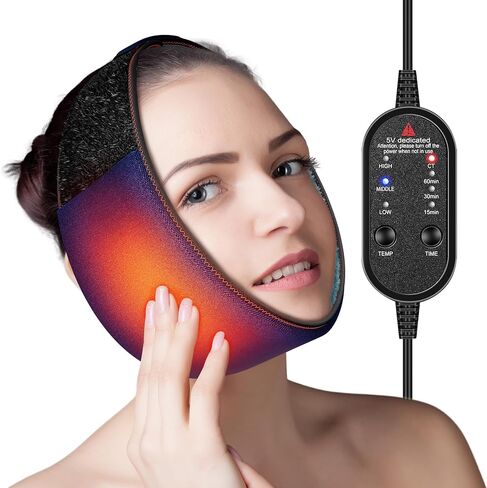 وسادة التدفئة لإغاثة TMJ ، وسادة تسخين الفك الكهربائي USB مع 3 إعدادات زمنية و 4 إعدادات لقضايا أسنان حكمة الفك ، وجراحة الفم والوجه ، معتمدة من UL/FCC (الأزرق) in Kuwait