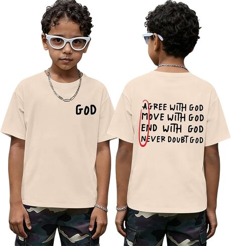 Christian Tshirts for Kids Boys God Jesus Shirt Inspirational Faith T Shirts Religious Bible Verse Graphic Tees Tops in Saudi Arabia