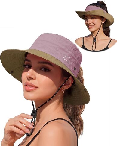 Century Star 2-in-1 Sun Hat for Women, UPF 50+ Wide Brim Bucket Hat, Adjustable & Foldable for Outdoor, Beach, Fishing in Saudi Arabia