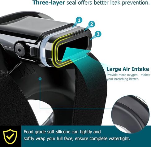 Relity Full Face Snorkel Mask with Upgraded Breathing System, Foldable 180° Panoramic View Anti-Leak Anti-Fog Snorkeling Gear for Adults with Detacha in Saudi Arabia