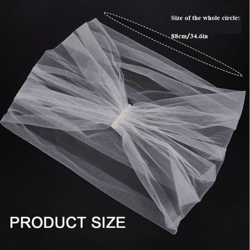 Mayjoydiy S-39.37inch cloak cloak pearls cape white tulle Shaws in Saudi Arabia