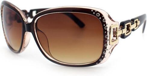 SA106 Womens Oversized Rectangular Rhinestone Encrusted Chain Arm Fashion Sunglasses in Saudi Arabia