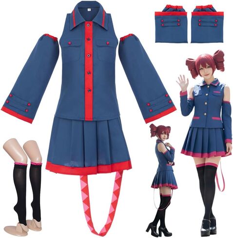 Women Kasane Costume Kasane Blue Uniform Halloween Suit Full Set in Saudi Arabia