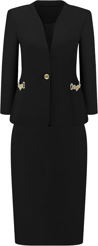 Women's Skirt Suit Set 2 Piece Outfit 2026 Work Office Blazers and Pencil Skirts in Saudi Arabia