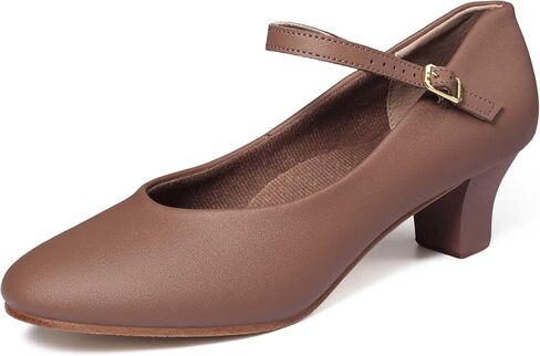 Linodes PU Leather Ankle Strap Character Shoe 1.55'' Dance Shoes for Women-UPD in Kuwait