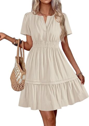 BTFBM النساء غير الرسمي للسيدات 2025 الصيف الربيع الخامس رقبة قصيرة الأكمام sundress محفوفة in Saudi Arabia