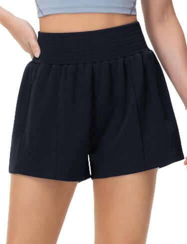 THE GYM PEOPLE Women's High Waist Sweat Shorts Summer Athletic Lounge Short with Zipper Pockets in Saudi Arabia