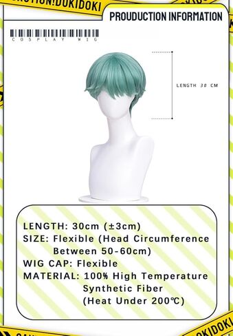 KIRA KIRA Movie Anime Wig Pop Singer Stage 30cm Short Straight Black Hair Haloween Cosplay Wig for Men Women in Saudi Arabia