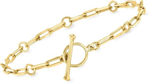 Ross-Simons 18kt على سوار مرابلي مقطع الورق المتوافق مع السحر الإسترليني in Saudi Arabia