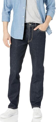 بنطلون جينز رجالي من Levi's 514 ذو قصة مستقيمة (متوفر أيضًا بمقاس كبير وطويل)، (جديد) سترة بحرية (مطاطة)، 36Wx30L in Saudi Arabia